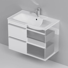 Skrinka s umývadlom 80 AM.PM Hit MTAFHX0802WG závesná, 2 zásuvky, lesklá biela