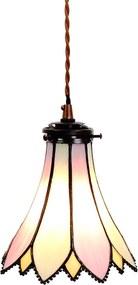 Závesná lampa Tiffany Flower pink - Ø 15*115 cm E14/max 1*25W