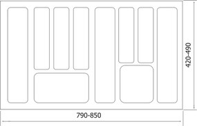 IN-DURO Príborník STRIPES 79 - 85 cm s hĺbkou 42 - 49 cm, biela