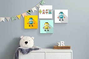 Set obrazov pre detských milovníkov robotov - 4x 60x60