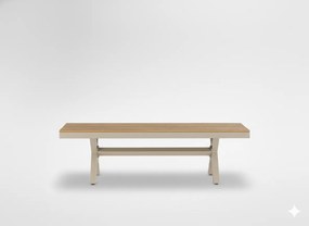 CH Béžová záhradná hliníková lavica Beno