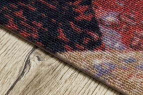 Protišmykový behúň DIGITAL - WEAVES Vlny, béžový / ružový