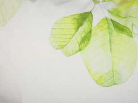 Bavlnený vankúš so vzorom listov 45 x 45 cm biela/zelená PEPEROMIA Beliani
