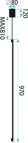 Toolight Toolight, LED stropné svietidlo 100cm 13W 4000K APP1413-C, čierna matná, OSW-00964
