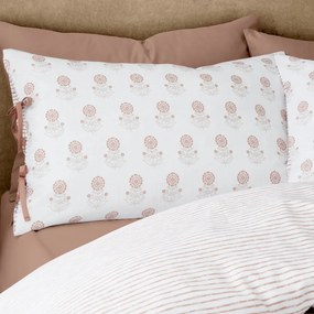 Biele obliečky na dvojlôžko 200x200 cm Woodblock Floral – Pineapple Elephant