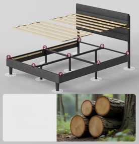 Čalúnená dvojlôžková posteľ Cviko 140x200 sivá