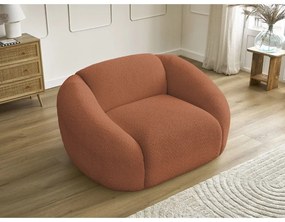 Oranžové kreslo z textílie bouclé Tina – Bobochic Paris