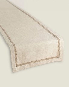 Čipkový bežec  farba produktu béžová látka zapletaná