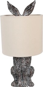 Šedá stolní lampa králík s béžovým stínidlem Rabbi - Ø 20*43 cm