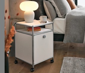 Kovový kontajner na kolieskach »CN3« s výklopnou doskou, biely