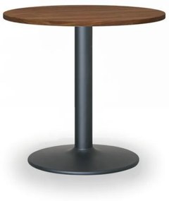Konferenčný stolík ZEUS II, priemer 600 mm, čierna podnož, doska orech