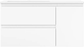 Mexen Orio, kúpeľňová skrinka 90 cm s umývadlom Otis vľavo, 2S, 1D, biela matná, 91A13-09047-3-BBFFF01-W18L01