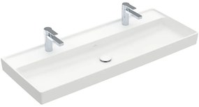 VILLEROY &amp; BOCH Collaro umývadlo na skrinku s dvomi otvormi, bez prepadu, 1200 x 470 mm, Stone White, s povrchom CeramicPlus, 4A33C1RW