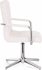 LuxuryForm DESIGN Stolička VERONA na striebornom kríži - biela