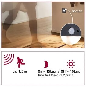 Paulmann&nbsp; 93135 - LED/1,2W Schodiskové svietidlo so senzorom EDGE 230V čierna