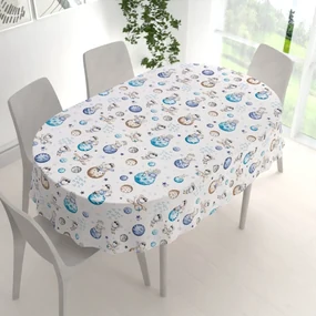 Biante Detský bavlnený oválny obrus Sandra SA-644 Malý modrý princ na bielom 100x140 cm