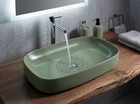 Sapho Sapho, MATTEO keramické umývadlo na dosku 65x40cm, zelená mat, 3064-128