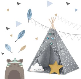 Detské típí so svetielkami Nukido 740120 - sivé