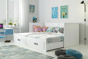 Interbeds Hermes Skladacia detská posteľ 80x200 biela (po rozložení 160x200cm)