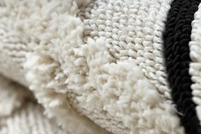 Koberec SEVILLA Y611A mreža, diamanty hnedý / biely, Maroko, Shaggy