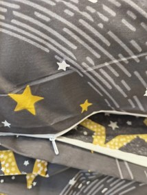 Obliečky bavlnené Star čierna 200x140cm+90x70cm TiaHome