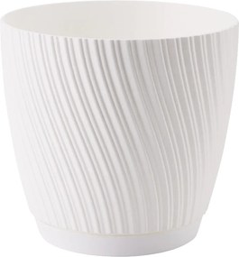 Kvetináč MIKA ECO RECYCLED s podstavcom 230 mm, biely*4490