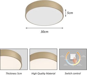 Brilagi - LED Stropné svietidlo POOL LED/36W/230V 3000/4000/6000K pr. 30 cm zlaté