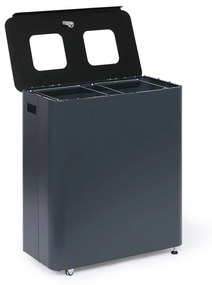 Alda Odpadkový kôš na triedený odpad, 2 x 60 l, lakovaný sivý