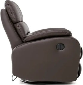 Kožené hojdacie kreslo s elektrickým polohovaním ELEGANT 1, čierná