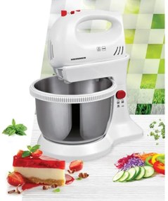 Heinner HMBR-300W - Ručný šľahač s otočnou miskou 300W/230V biely