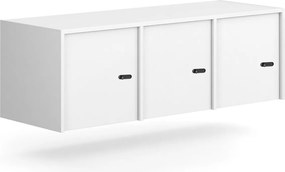 Nadstavba pre skrine FRAME, 3x dvere, 1299 x 450 x 427 mm, mechanický zámok, biela