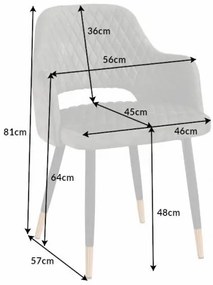 Stolička Paris dekoračné prešívanie zamat sivozelená