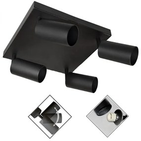 Bodové svietidlo FARGO 4xGU10/30W/230V čierna