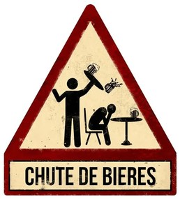 Plechová ceduľa - Pozor, pivo