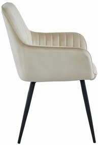 Set dvoch jedálenských stoličiek SOLDEN zamatové béžové (čierne nohy)