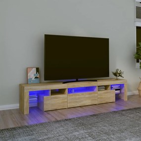 TV skrinka s LED svetlami dub sonoma 200 x 36,5 x 40 cm