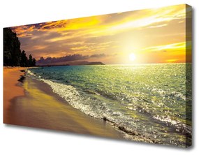 Obraz na plátne Slnko pláž more krajina 140x70 cm
