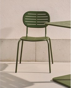 Tmavozelená kovová záhradná stolička Brai – Kave Home