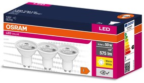 3PAK LED žiarovka GU10 6,9W = 50W 575lm 3000K Warm 120° OSRAM Value