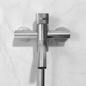 Rea Lungo, vaňová batéria s ručnou sprchovou súpravou, brúsená oceľ, REA-B8057