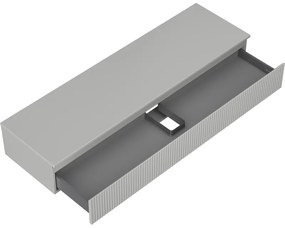 Mexen Rivel, kúpeľňová skrinka 160 cm s pracovnou doskou, 1 zásuvka, drážkovaná, matná sivá, 91A20-16023-1-BFC62