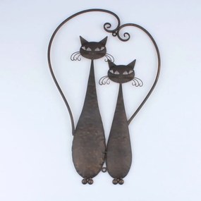 Dakls Kovová dekorácia na stenu Cats, 52 cm