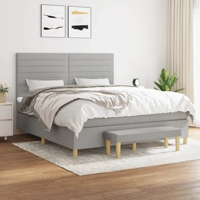 Boxspring posteľ s matracom svetlosivá 100x200 cm látka 3137245