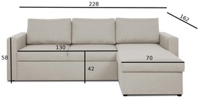 Rozkládací rohová sedací souprava INTARI Šedá