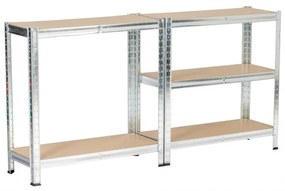 Set 2 kovových regálov 70x30x154 cm strieborný
