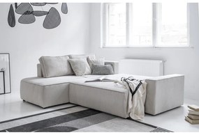 Biela menčestrová rozkladacia rohová pohovka (ľavý roh) Brave Dave – Miuform