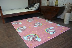 Detský koberec UNICORN JEDNOROŽEC ružový