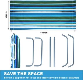 Skladacie plážové ležadlo SAND, modro-biele