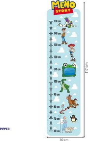 40x120cm Detský meter s menom - Toy Story - textilná nálepka na stenu