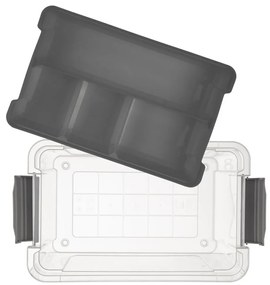 Organizér, úložný box 2v1, multifunkčný, sivý STORMAX - 9l, 35 x 23 x 17 cm